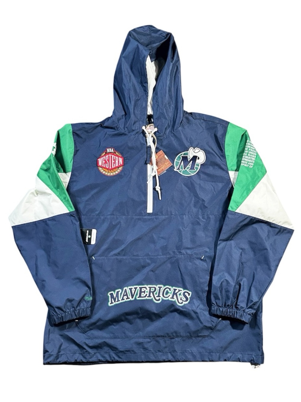 Mitchell & Ness Dallas Mavericks Windbreaker Hardwood Classics Mens XL NWT